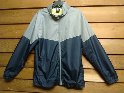 Starters' Jacket Wind Breaker Men's Size L 42-44 Navy Blue & Gray