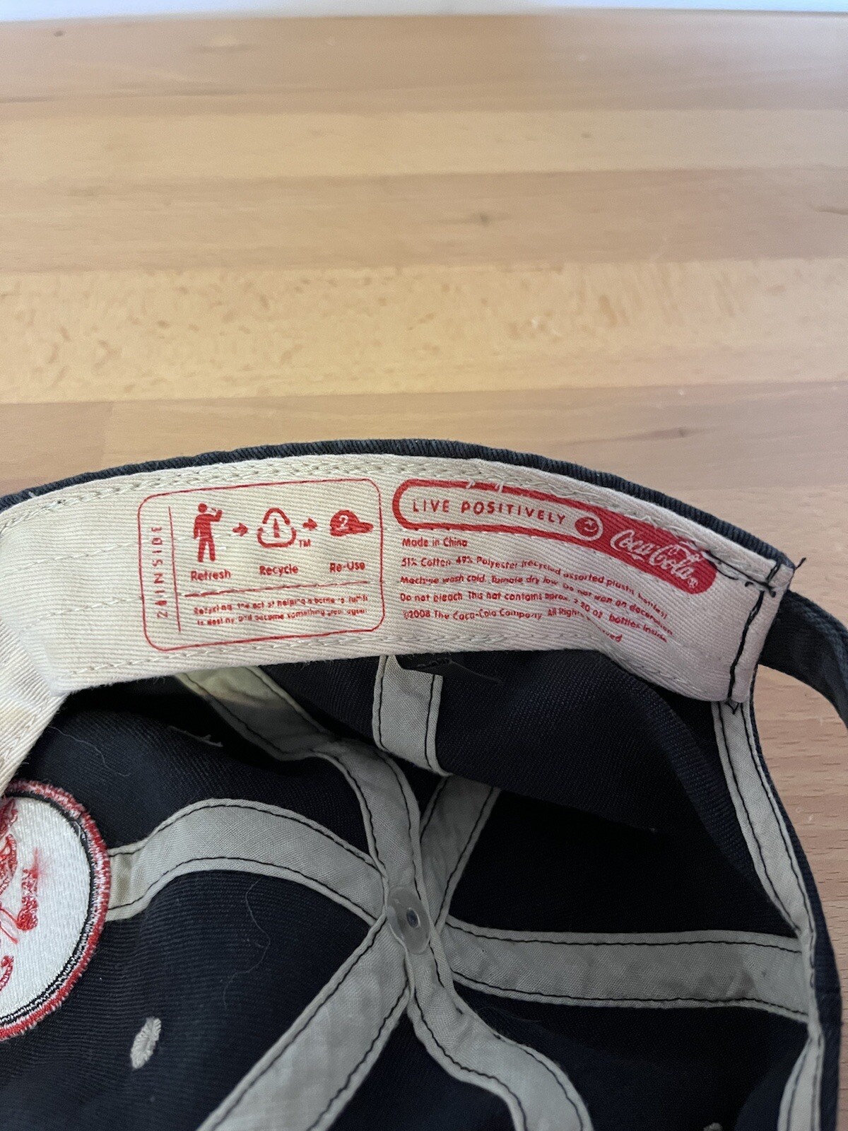 Authentic Coca Cola Hat Strap Back Adjustable Bla… - image 5