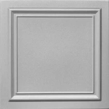 Home Decor Ceiling Tiles Glue Up Foam 20"x20" R24  Silver Pack/8 pcs (21.12sf)