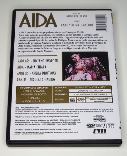 Aida (DVD, Region Free) Luciano Pavarotti, Maria Chiara, Giuseppe Verdi Opera - Picture 2 of 3