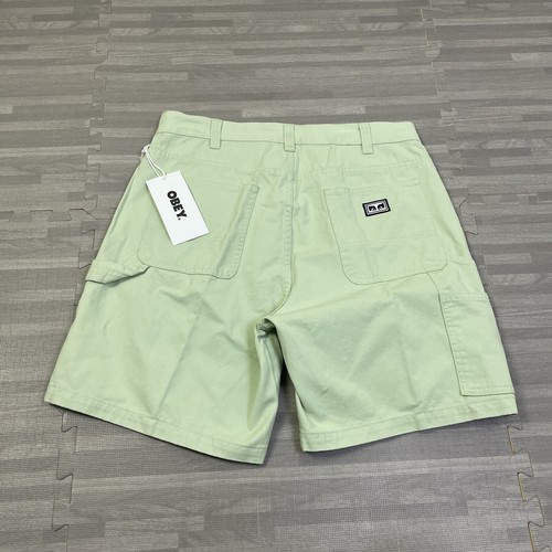 OBEY Big Timer Carpenter 8" Shorts Chino Mens Size 32 Surf Spray Green $70 - Picture 8 of 8