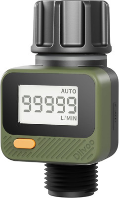 Water Flow Meter With 180 Removable Panel 4 Measure Modes ฑ5% High Accuracy And