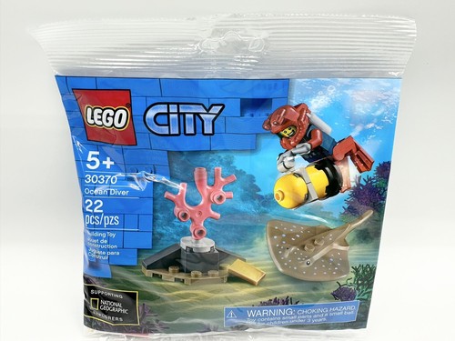 LEGO City 30370 Nat Geo OCEAN DIVER polybag 22 pcs Sealed NEW! RARE Manta-Ray - 第 1/2 張圖片