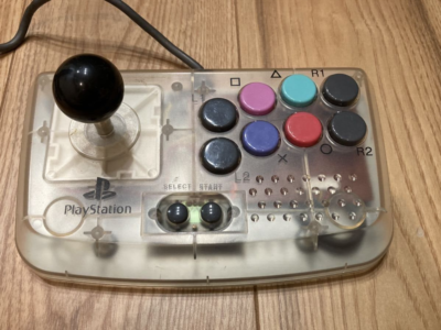 PlayStation - ポン吉 PS1 HORI COMPACT JOY STICK Clear Fighting Controller HPS-29