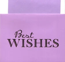 Classic Purple & Gold  Best Wishes To You Blank Note Cards - Set of 6