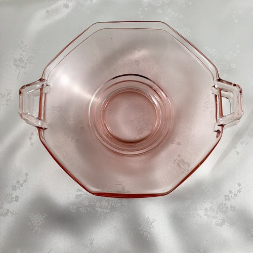 2 Matching Pink Depression Glass Small Bowls With Handles - Picture 9 of 12