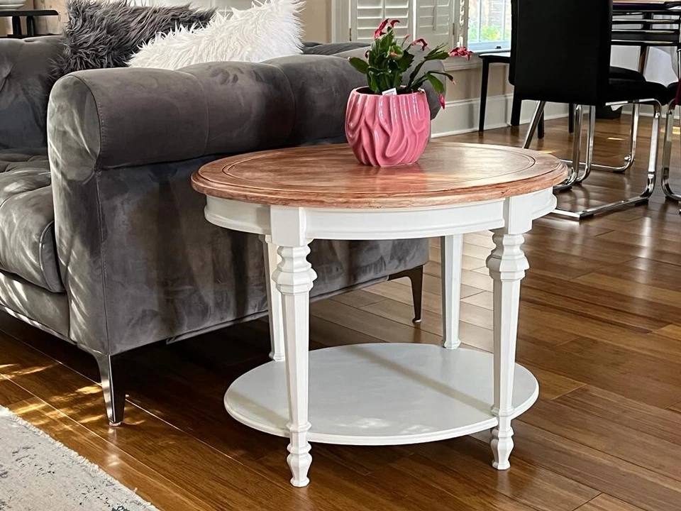 White Walnut End Table Wood - Image 2 of 4