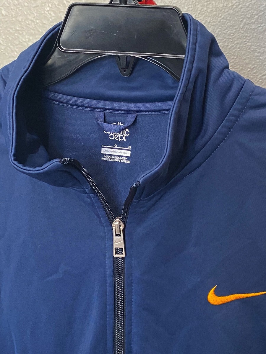 Nike Blue Orange Trim Zippered Track SWEATER Large L | eBay