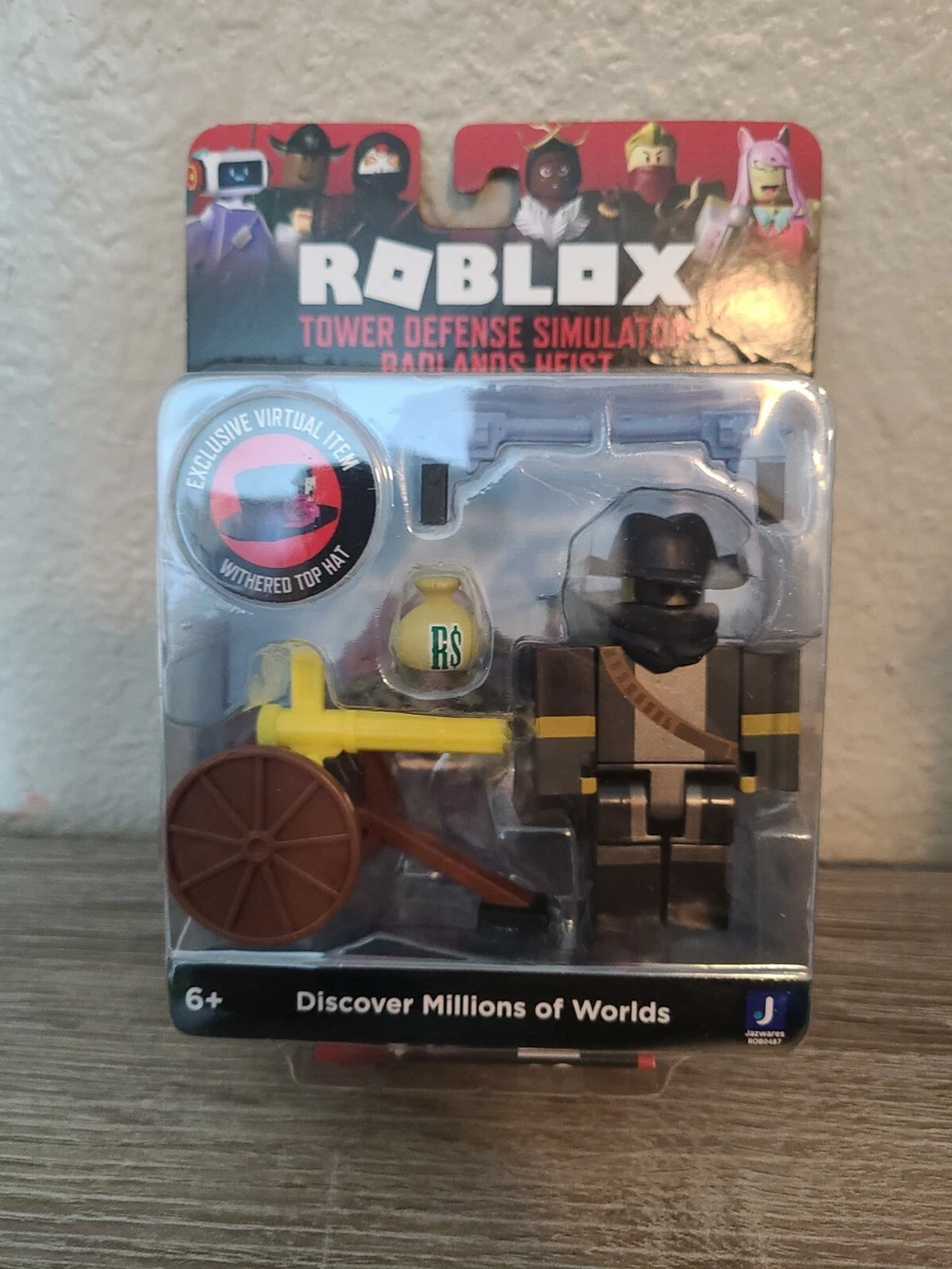 Roblox TOWER DEFENSE SIMULATOR: BADLANDS HEIST Figure w/ WITHERED TOP HAT Code