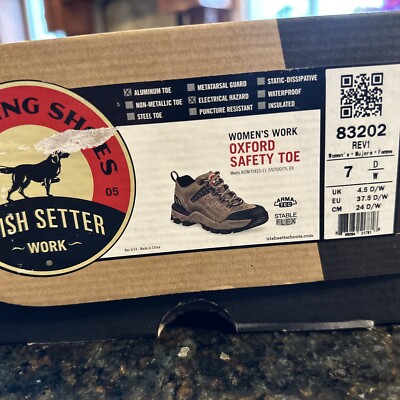 Irish Setter Red Wing Shoes OXFORD Safety Toe Work Hiker Women's 7