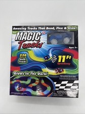 MAGIC TRACKs, 220 Pieces of GLOW Track 11 Ft. w/Light-Up Race Car Blue Flex