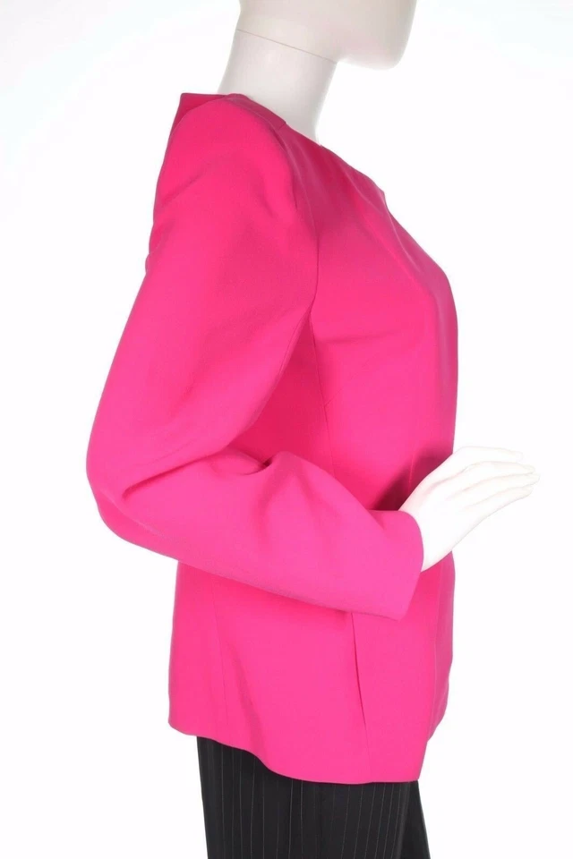 Giorgio Armani 女式 Fuchsia 粉色丝绸无领西装外套 42 码 — 第 3/4 张图片