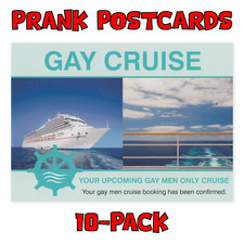 (10-Pack) Prank Postcards - Gay Cruise - Send Them To Your Victims Yourself