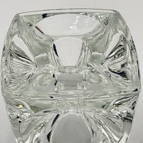 Crystal Ice Cube Optic Candle Holders MCM Vintage 1960s Cubes Clear - Picture 5 of 10