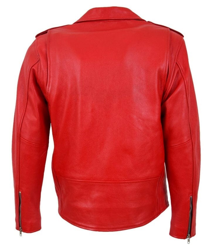 Giacca in pelle uomo stile Brando biker foto 3