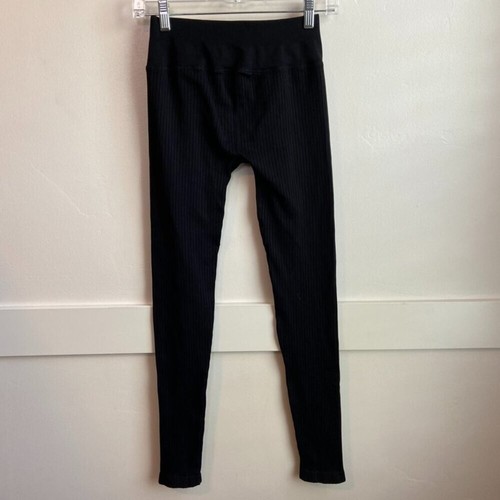 NWOT NUX Black Ribbed Leggings Size Medium - Picture 2 of 6