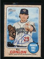 PJ CONLON 2017 TOPPS HERITAGE MINORS ROOKIE AUTOGRAPH AUTO AH6669