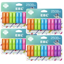EBL 10pcs/Pack 1.2V Rechargeable Ni-MH AA Batteries 2500mAh Lot Double A Battery