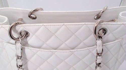 Original CHANEL "GRAND SHOPPER" Caviar Leather White Ladies Handbag "CEEE"**** - Picture 11 of 23