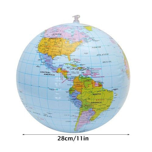 16" Large Inflatable World Earth Globe Atlas Map Geography Beach Ball Toy party - Picture 8 of 11