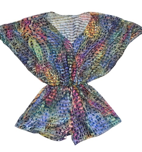 Little Peixoto Girls Multicolor Animal Print Sheer Panel Romper M (Runs Small) - Picture 4 of 4