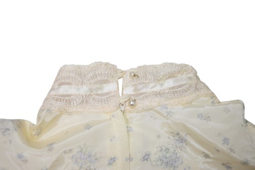 Vintage Gunne Sax Dress Womens 11 Bridal Collection Floral Lace Long Sleeve Belt - Picture 12 of 14