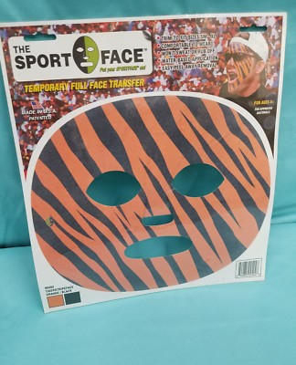 THE HALLOWEEN SPORT FACE, THE GAME FACE CO. # 0402 TEMPORARY FULL FACE TRANSFER 