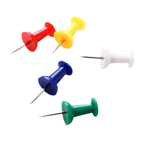 Colored Push Pin Thumb Tack Plastic Head Metal Point Durable Anti-Rust Re-usable - Picture 10 of 23