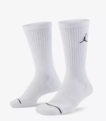 Nike Air Jordan Jumpman Everyday Max Dri- Fit Crew Socks White Men s 12-15 $32