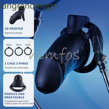 3D Printing Male Chastity Cage Device Realistic Design Men Lock with 3 Rings