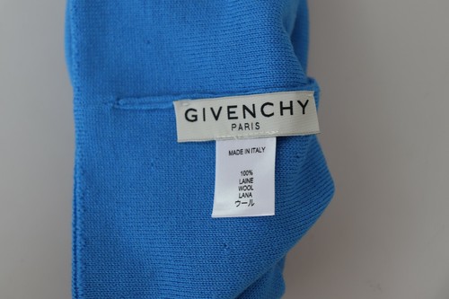 GIVENCHY Paris Blue Wool Hat Logo Beanie Unisex Men Women One Size Winter Warm - Picture 6 of 6