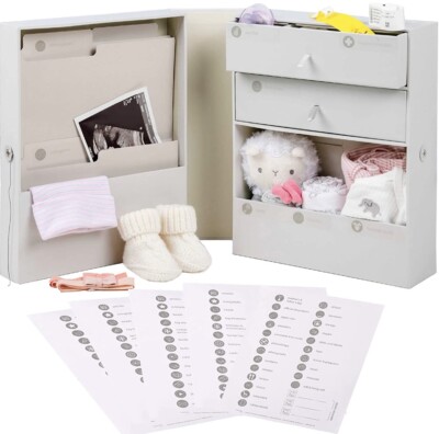 Hapinest Baby Keepsake Organizer Memory Box,Newborn Registry Baby Shower  Gifts