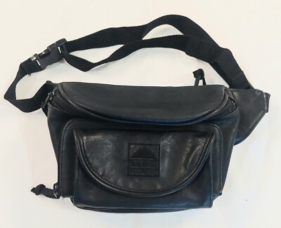 Trailmaker Equipment Fanny Pack Black Vinyl Waist Bag Outdoor Sports Storage 