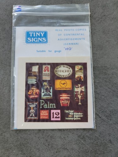 Tiny Signs HO Scale Train Miniature CONTINENTAL ADS GERMAN (1) Sheet Sticker 1&3 - Picture 1 of 10