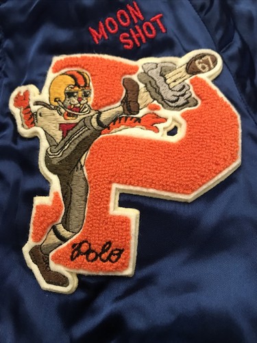 Polo Ralph Lauren Blue 1967 P Patch Tiger Satin Varsity Baseball Jacket Sz 8 - Picture 3 of 10