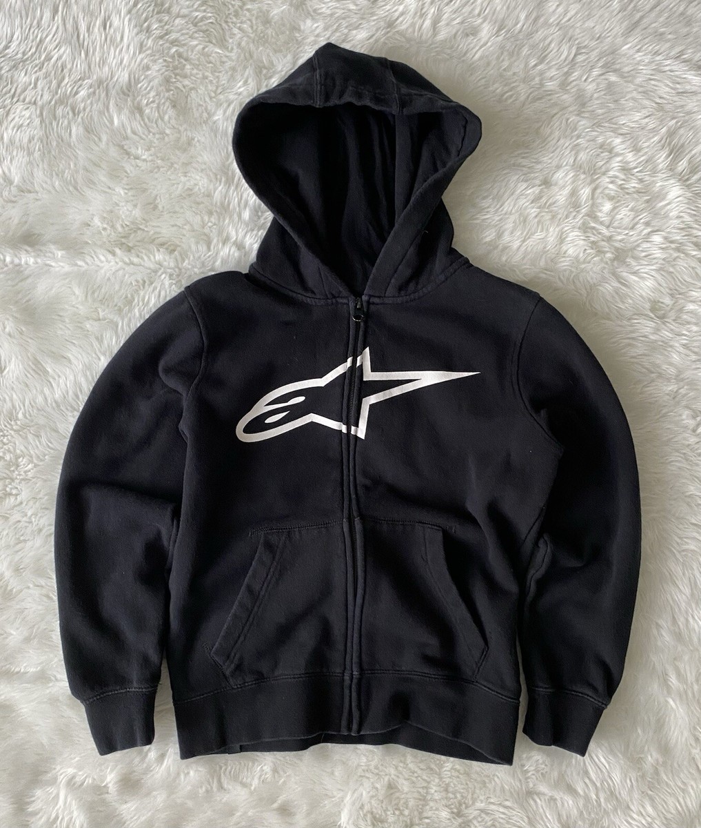 Alpinestars パーカー ブラック L Vintage Y2K Grunge Alpinestars Size L KIDS Zip Up Hoodie