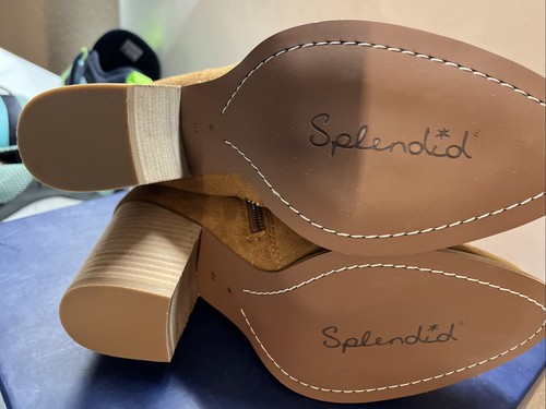 SPLENDID Womens Brown Comfort Kimberly Round Toe Block Heel Leather Booties 10 - 第 10/11 張圖片