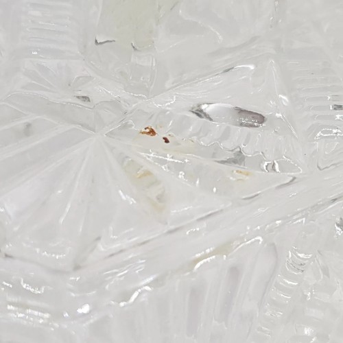 Vintage Large Clear Pressed Glass Cheese Dish With Lid,Handle/Knife Rest F/P&P - Picture 7 of 17