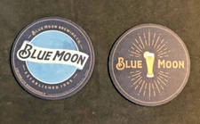 TWO (2) BLUE MOON BEER COASTERS
