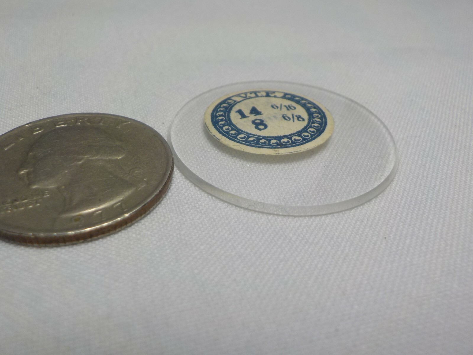 THICK GLASS POCKET WATCH CRYSTAL NEW OLD STOCK SIZE 14 6/16 6/8