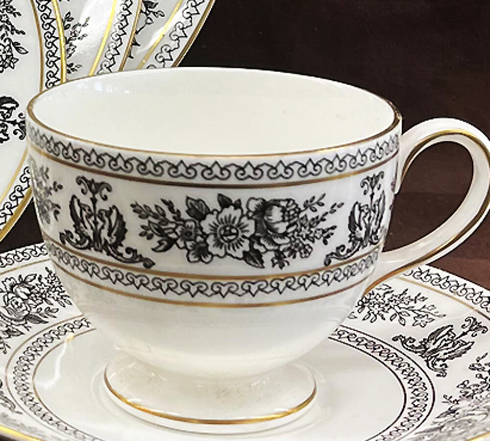 WEDGWOOD COLUMBIA BLACK Tea Cup ONLY NEW NEVER USED made in 