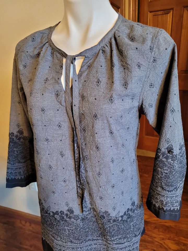 Top túnica mujer Exofficio S gris floral cachemira  Foto 4 de 4