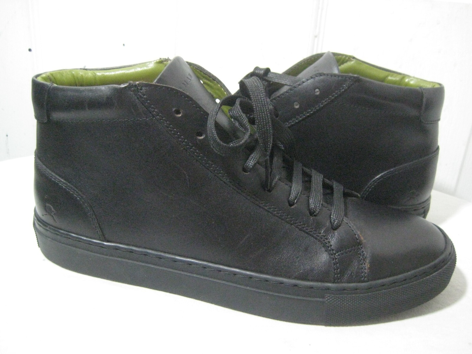 SAOLA Scarpe sneakers alte Inkerman nere in pelle uomo taglia 38 made in Mexico