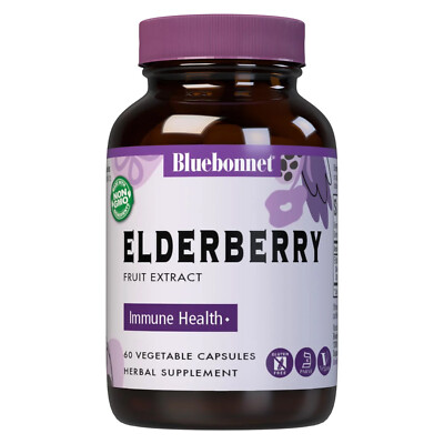 Bluebonnet Elderberry Fruit Extract 60 Vegetable Capsules, Immune Health