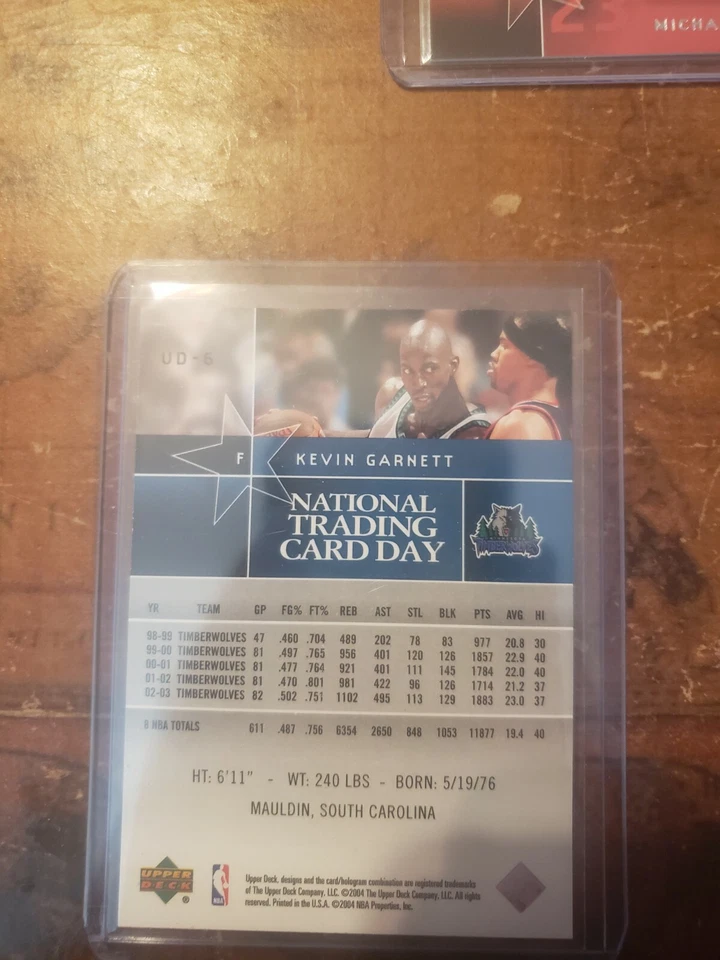 2004 National Trading Card Day #Upper Deck-6 Kevin Garnett Timberwolves - Image 2 of 2