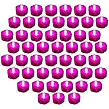 50 Pack Pink Submersible Waterproof Underwater Battery LED Tea Light Wedding
