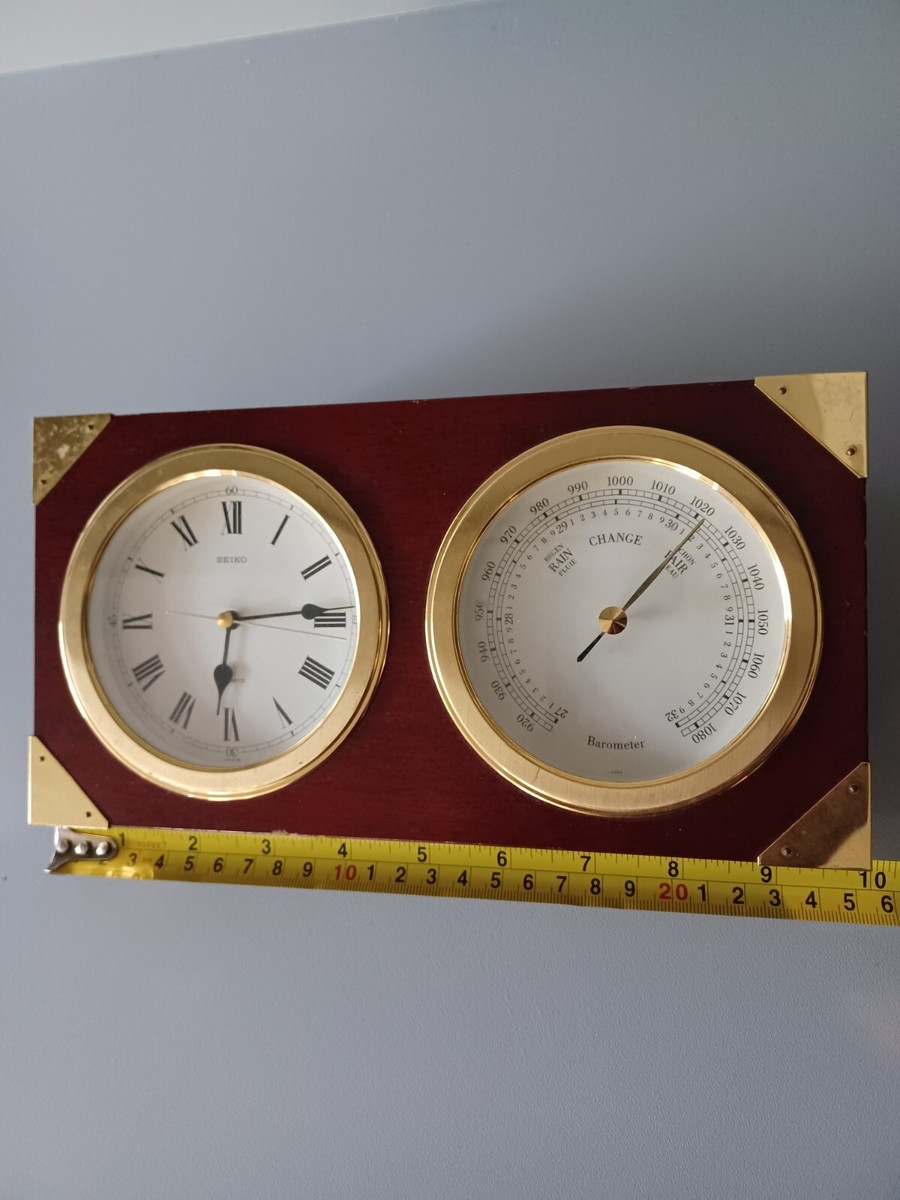 Vintage SEIKO QUARTZ Table Clock with Barometer Made In Vintage SEIKO QUARTZ Table Clock with Barometer Made In