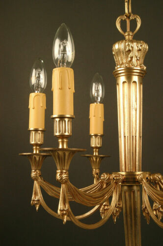 ~c1920's 2nd Empire style Gilt Bronze Swag Draped Maison Bagues Chandelier~ - Picture 5 of 9