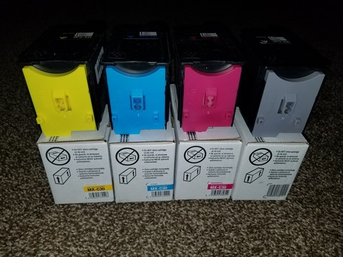 Set Compatible MX-C30NTB C M Y Toner Cartridge For Sharp MX C250 C300P C300W - Picture 2 of 4