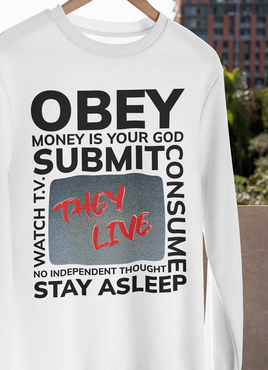 They Live OBEY T Shirt John Carpenter Movie Freedom Fighter Tee Flache Erde Gift